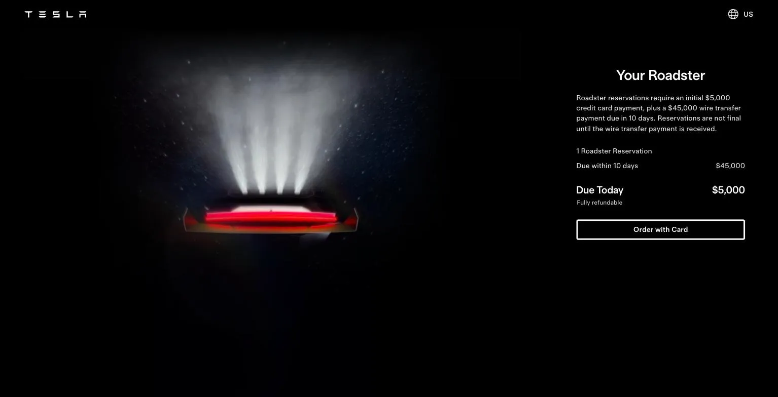 Tesla вновь открыла бронирование Roadster за $50 000 перед презентацией 1 октября
